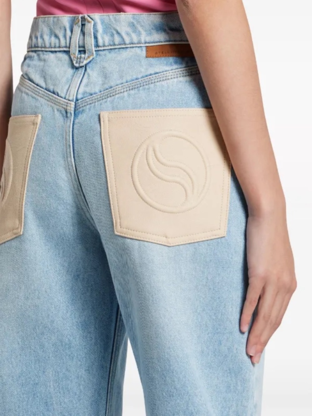 Stella McCartney S-Wave Patch Straight Leg Jeans Size 27 NWT w/ Garment Bag